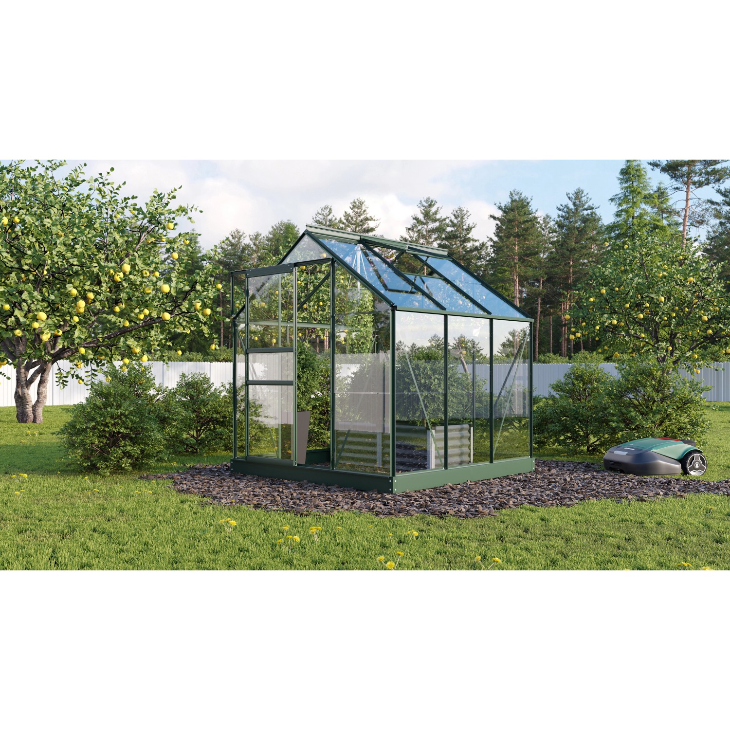 Vitavia Gewächshaus Planet 3800 Schwarz 3,8 m² inkl. Fundamentrahmen von Vitavia