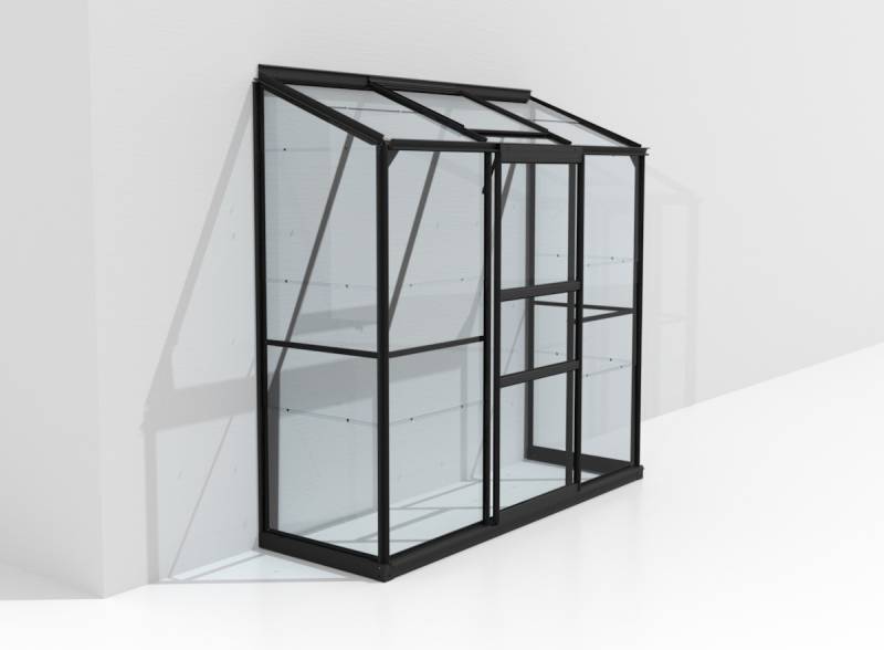 Vitavia Gewächshaus Styx/Ida 1300 inkl. 1 Dachfenster - 1,3 m² 3 mm Einscheibensicherheitsglas schwarz von Vitavia