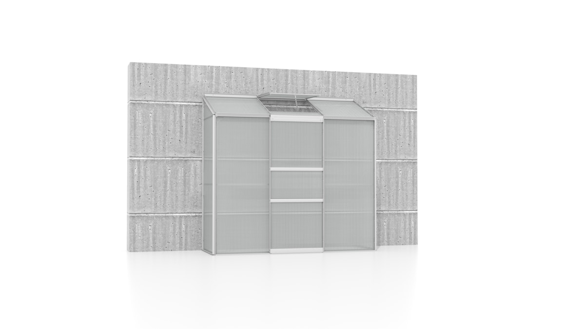 Vitavia Gewächshaus Styx/Ida 1300 inkl. 1 Dachfenster - 1,3 m² 4 mm Hohlkammerplatten Alu-blank eloxiert von Vitavia