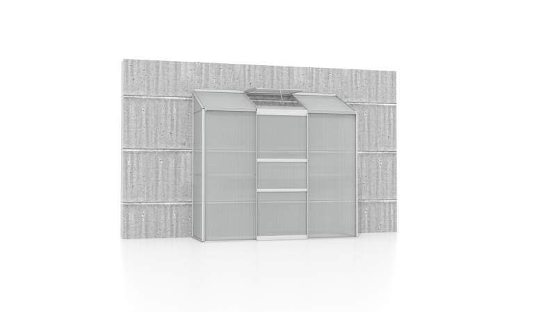 Vitavia Gewächshaus Styx/Ida 1300 inkl. 1 Dachfenster - 1,3 m² 4 mm Hohlkammerplatten Alu-blank eloxiert von Vitavia