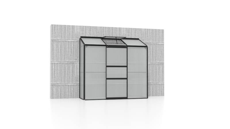 Vitavia Gewächshaus Styx/Ida 1300 inkl. 1 Dachfenster - 1,3 m² 4 mm Hohlkammerplatten schwarz von Vitavia