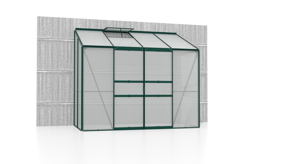 Vitavia Gewächshaus Styx/Ida 3300 inkl. 1 Dachfenster - 3,3 m² 4 mm Hohlkammerplatten dunkelgrün von Vitavia
