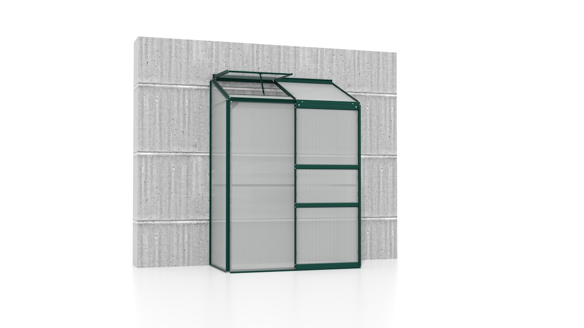 Vitavia Gewächshaus Styx/Ida 900 inkl. 1 Dachfenster - 0,9 m² 4 mm Hohlkammerplatten dunkelgrün von Vitavia
