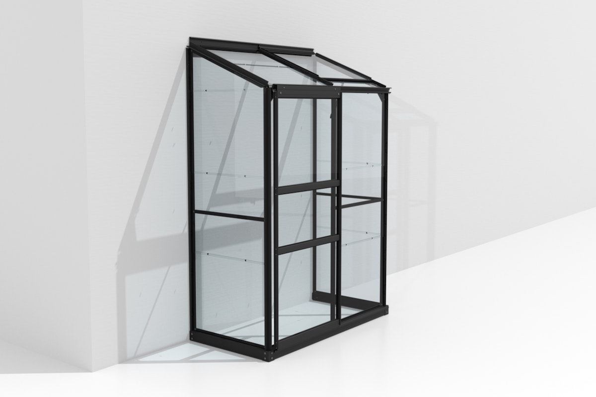 Vitavia Gewächshaus Styx/Ida 900 inkl. 1 Dachfenster - 0,9 m² 4 mm Hohlkammerplatten schwarz von Vitavia