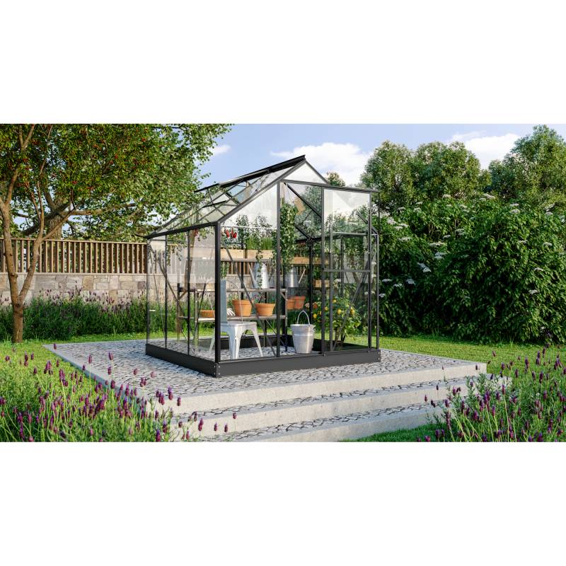 Vitavia Gewächshaus 'Triton 3800' 190,4 x 190,4 cm mit 3 mm Sicherheitsglas schwarz von Vitavia