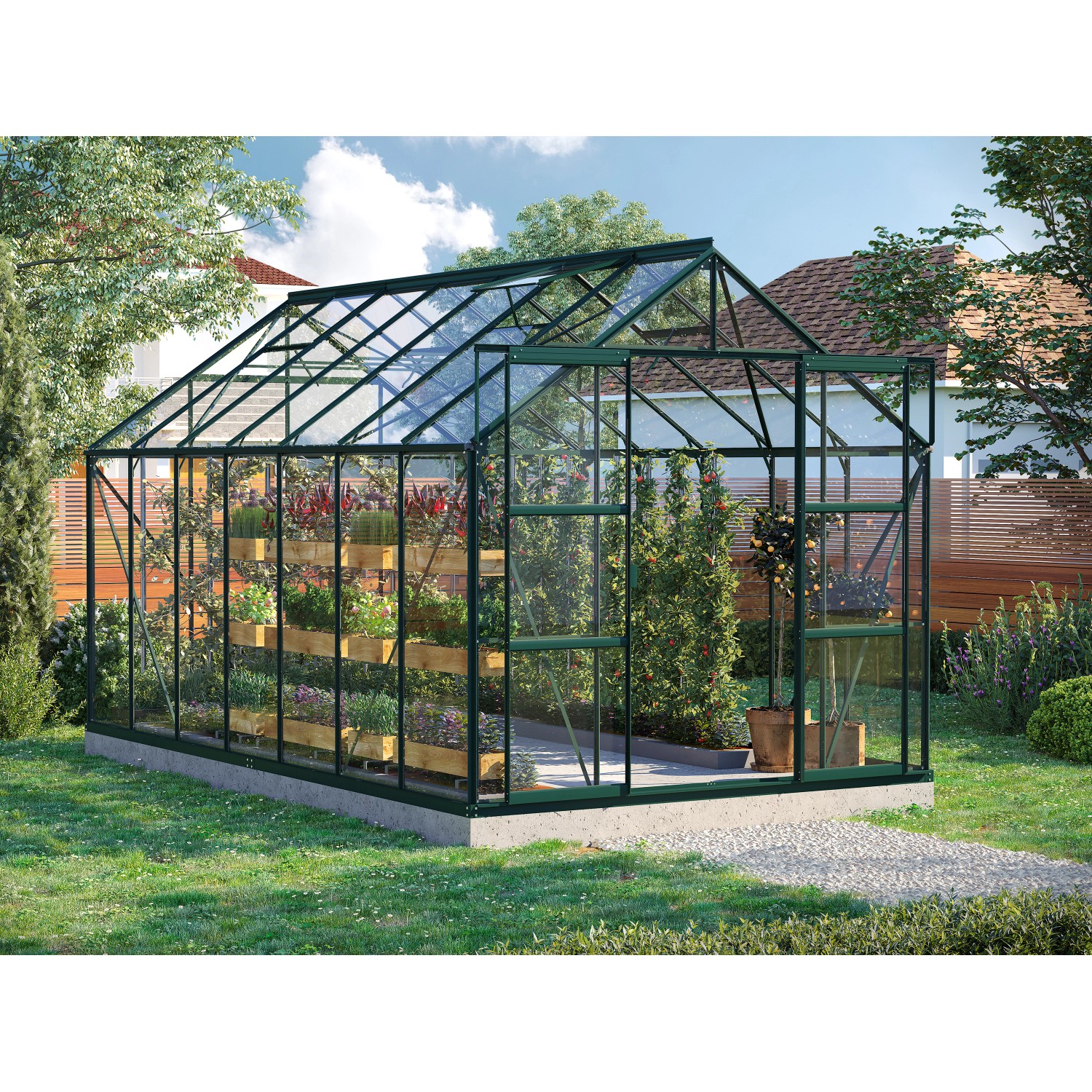 Vitavia Gewächshaus Uranus 11500 ESG 3 mm Grün 11,5 m² von Vitavia