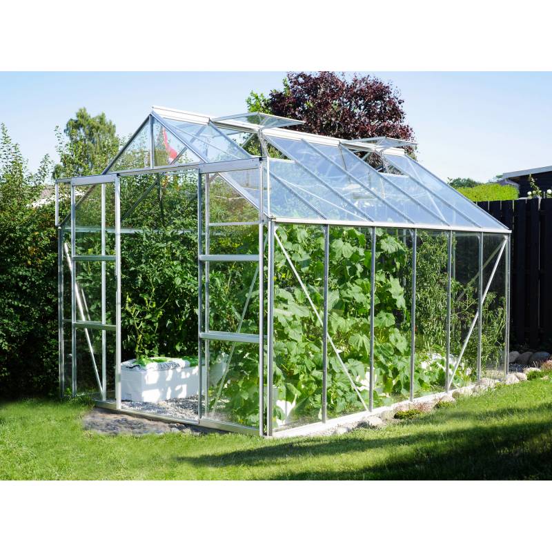 Vitavia Gewächshaus 'Uranus 9900' 257 x 383 cm mit 3 mm Sicherheitsglas aluminiumfarben von Vitavia