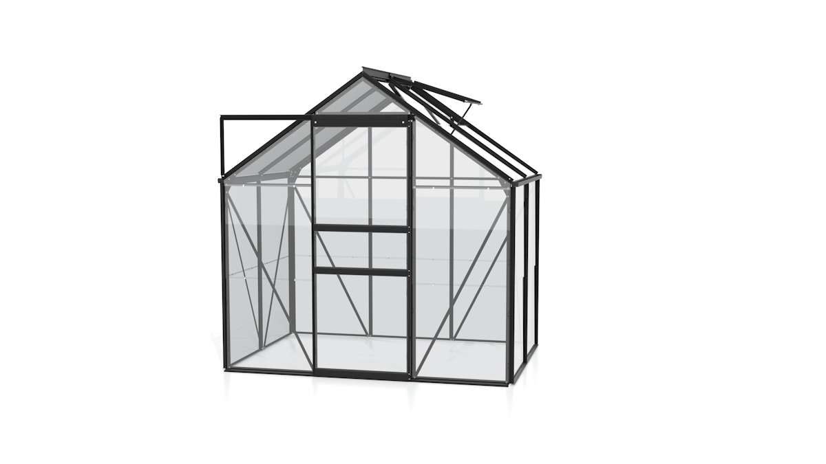 Vitavia Gewächshaus Venus 2500 inkl. 1 Dachfenster - 2,5 m²-schwarz-3 mm Einscheibensicherheitsglas von Vitavia