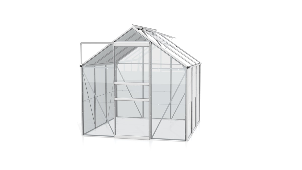 Vitavia Gewächshaus Venus 3800 inkl. 1 Dachfenster - 3,8 m² -Alu-blank eloxiert-3 mm Einscheibensicherheitsglas von Vitavia