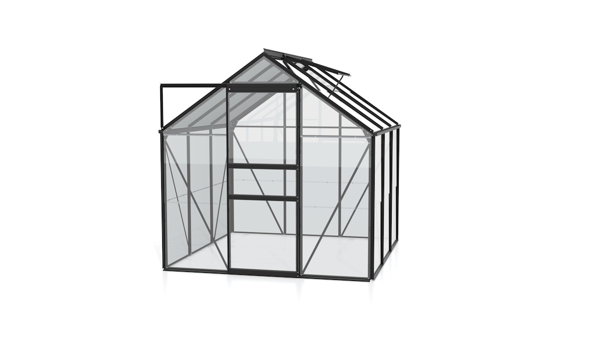 Vitavia Gewächshaus Venus 3800 inkl. 1 Dachfenster - 3,8 m²-schwarz-3 mm Einscheibensicherheitsglas von Vitavia