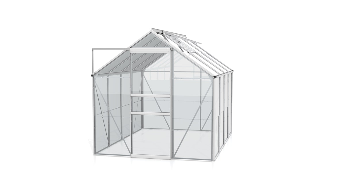 Vitavia Gewächshaus Venus 5000 inkl. 1 Dachfenster - 5,0 m² -Alu-blank eloxiert-3 mm Einscheibensicherheitsglas von Vitavia