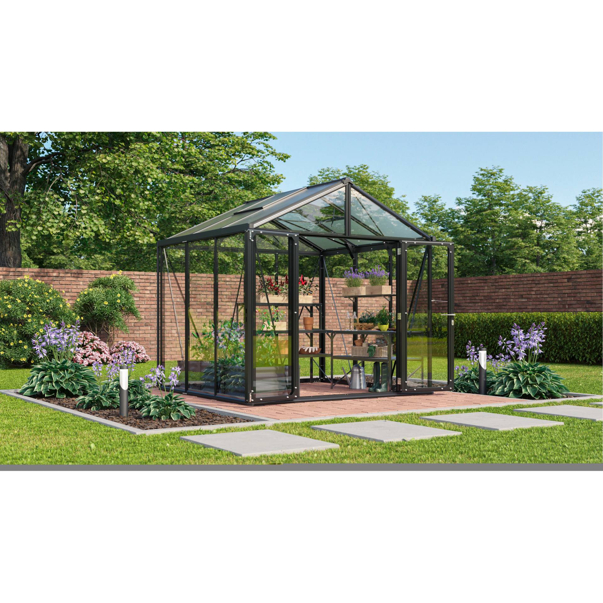 Vitavia Gewächshaus 'Zeus Comfort 6200 ' 266 x 250 cm mit 3 mm Sicherheitsglas/10 mm Hohlkammerplatten schwarz Vitavia Gewächshaus 'Zeus Comfort 6200 ' 266 x 250 cm mit 3 mm Sicherheitsglas/10 mm Hohlkammerplatten schwarz von Vitavia