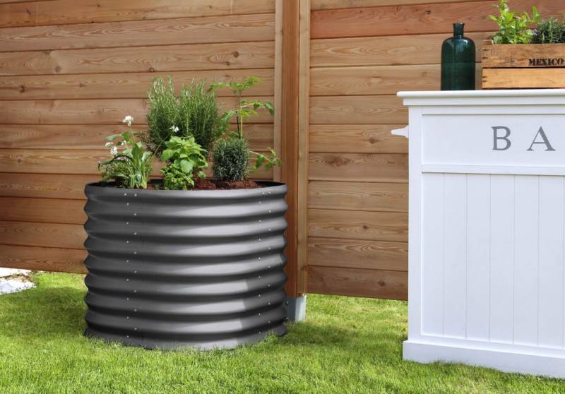 Vitavia Hochbeet Terra Rund 82 x 82 x 63 cm granit von Vitavia