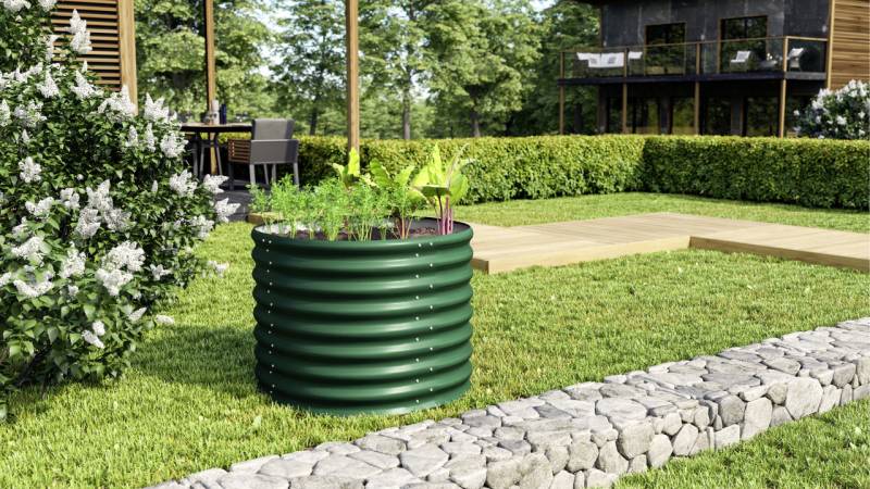 Vitavia Hochbeet Terra Rund 630 82 x 82 x 63 cm seegras von Vitavia