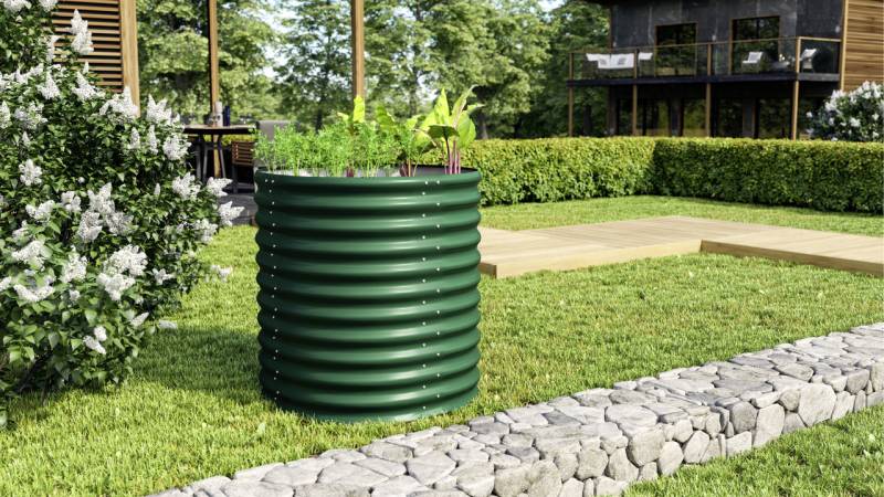 Vitavia Hochbeet Terra Rund 858 82 x 82 x 86 cm seegras von Vitavia
