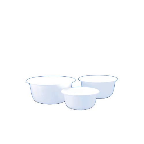 Vitlab Polypropylen Schüssel mit Breitem, Rund, Weiß, 1,7L Kapazität, 200mm Durchmesser, 80mm Höhe, 5 Stück von Vitlab