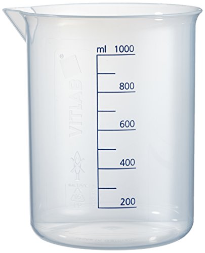 Vitlab Polypropylen Griffinbecher, Hohe Form, Graduiert, Transparent, 1000mL Kapazität, Höhe 147mm von neoLab
