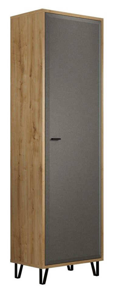 Vito Garderobenschrank CHEYENNE, B 60 x T 42 cm, (1-St) Eiche Navarra Dekor, Dark Grey Dekor von Vito