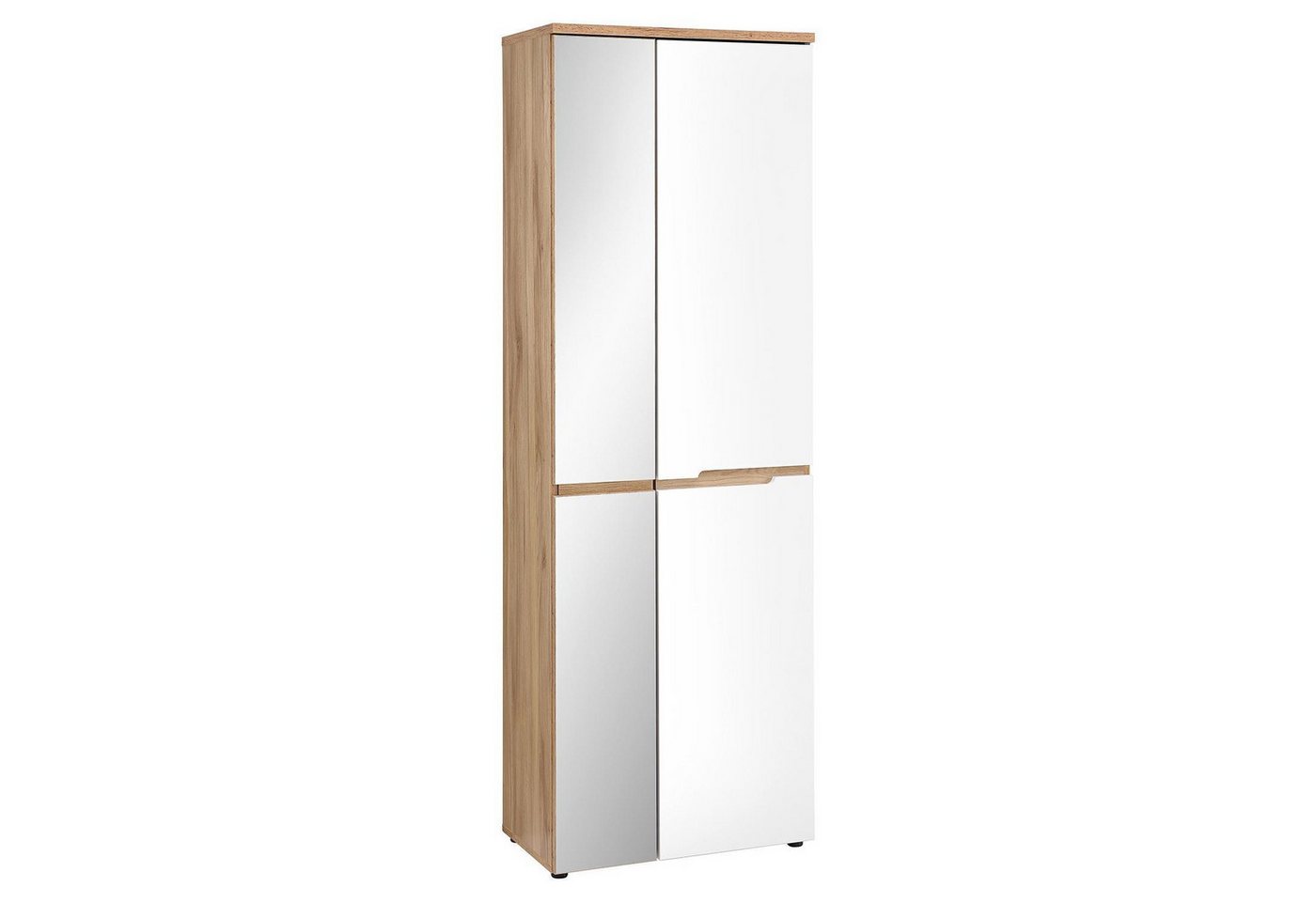 Vito Garderobenschrank CLYDE, Mauvella Eiche Dekor, Weiß supermatt, 1 Spiegeltür, 1 Tür, B 65 x H 192 x T 38 cm Vito Garderobenschrank CLYDE, Mauvella Eiche Dekor, Weiß supermatt, 1 Spiegeltür, 1 Tür, B 65 x H 192 x T 38 cm von Vito