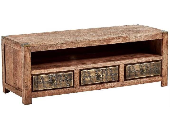 Vito Lowboard CURL, B 140 cm, massives Mangoholz, 1 Ablagefläche, 3 Schubladen, braun von Vito