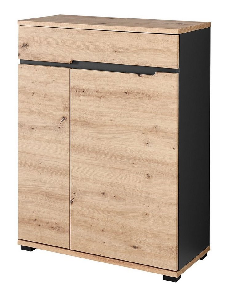 Vito Schuhschrank SEDEO, Artisan Eiche Dekor, Graphitfarben, (1er Set) mit 2 Türen und 1 Schublade, BxHxT 80 x 106 x 38 cm von Vito