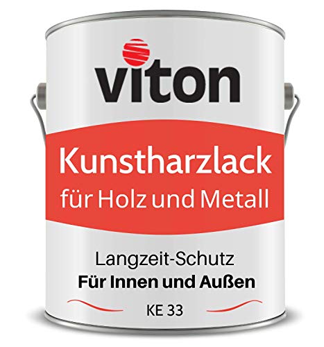 VITON Kunstharzlack für Holz und Metall - 0,7 Kg Alkydharzlack für Außen - Einschichtig, Seidenmatt, Schwarz - Bootslack-Qualität - Lange Haltbar & Widerstandsfähig - KE 31 - RAL 9005 Tiefschwarz von Viton s.r.o.