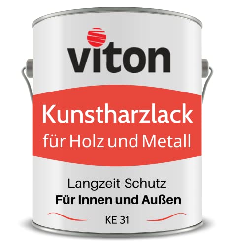 VITON Kunstharzlack für Holz und Metall - 3,5 Kg Alkydharzlack für Außen - Einschichtig, Seidenmatt, Anthrazit - Bootslack-Qualität - Lange Haltbar & Widerstandsfähig - KE 31 - RAL 7035 Lichtgrau von Viton s.r.o.