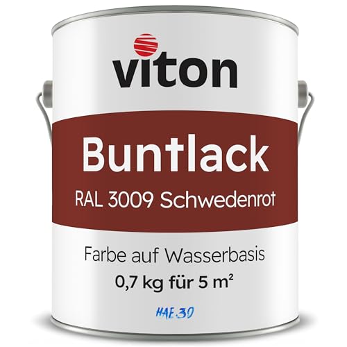 Viton Buntlack 0,7 Kg Schwedenrot - Seidenmatt - Wetterfest für Außen und Innen - 3in1 Grundierung & Lack - HAE 30 - Farbe auf Wasserbasis für Holz, Metall & Fliesen - Oxidrot RAL 3009 Viton Buntlack 0,7 Kg Schwedenrot - Seidenmatt - Wetterfest für Außen und Innen - 3in1 Grundierung & Lack - HAE 30 - Farbe auf Wasserbasis für Holz, Metall & Fliesen - Oxidrot RAL 3009 von Viton