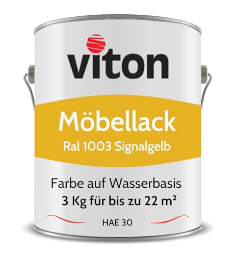 Viton Möbellack - 3 Kg - Seidenmatt Gelb - Möbelfarbe auf Wasserbasis - HAE 30 - Signalgelb RAL 1003 Viton Möbellack - 3 Kg - Seidenmatt Gelb - Möbelfarbe auf Wasserbasis - HAE 30 - Signalgelb RAL 1003 von Viton