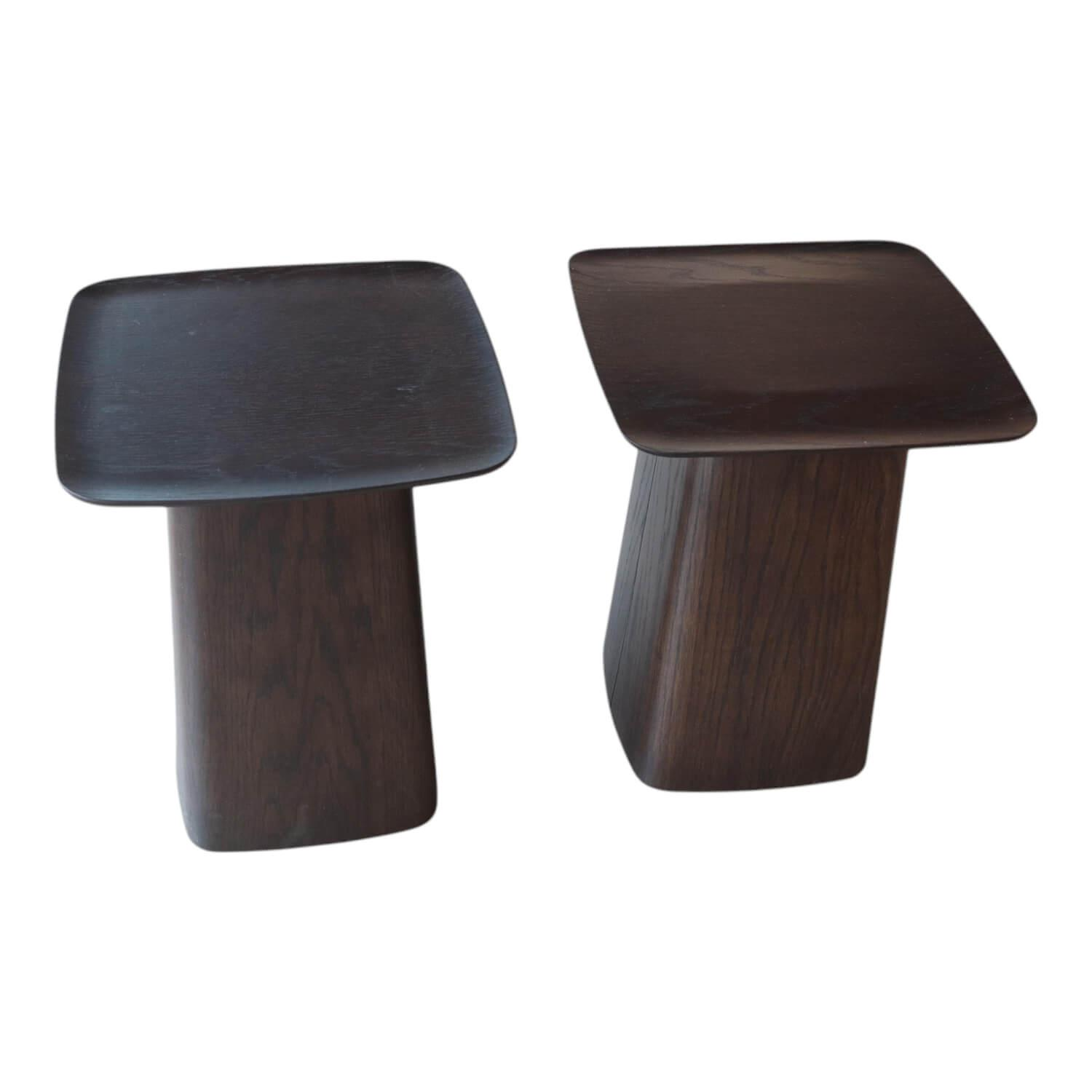 2er Set Beistelltisch Wooden Side Table Klein Eiche Dunkel von Vitra