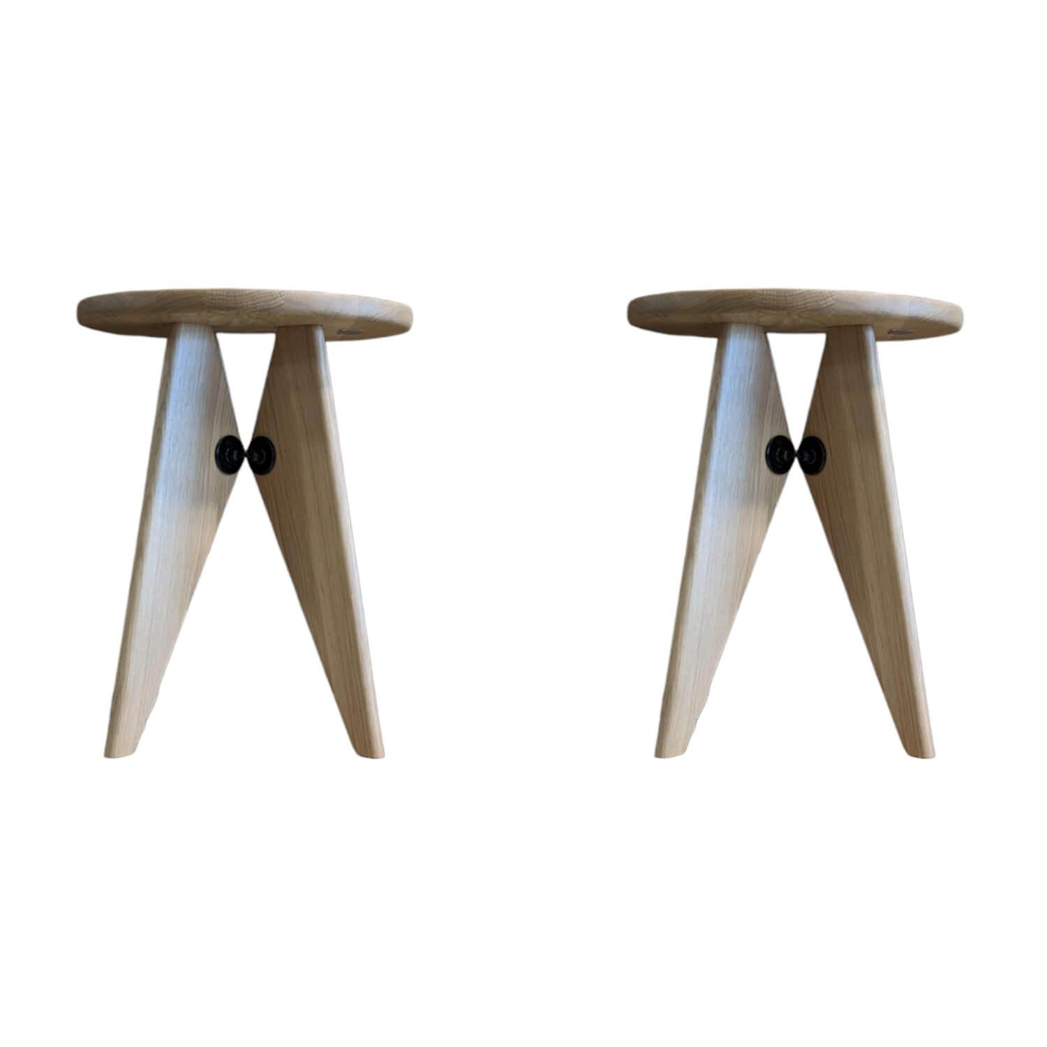 2er-Set Hocker Tabouret Bois Eiche Natur Geölt von Vitra