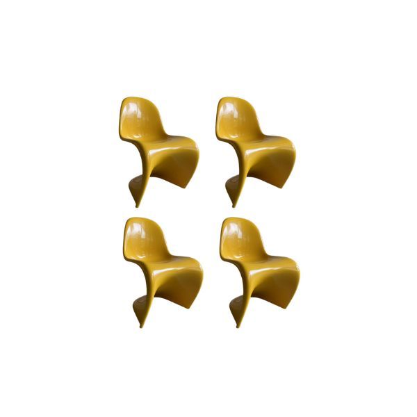 4er Set Panton S Stühle aus Fiberglas Gelb von Verner Panton, Vitra von Vitra