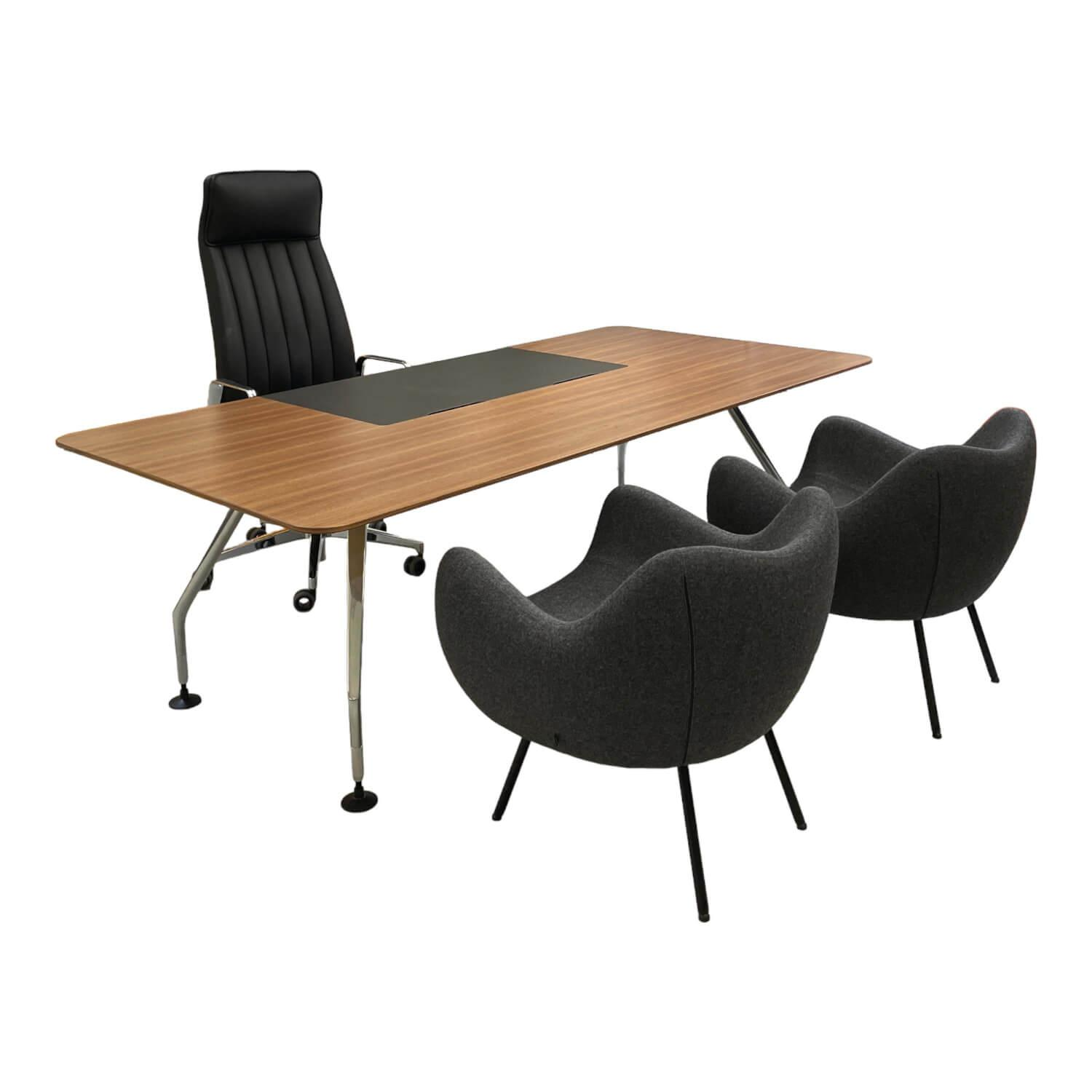 Ad Hoc Executive Schreibtisch Amerikanischer Nussbaum Furnier von Vitra