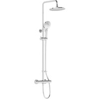 Vitra - aquaheat joy Thermostat-Duschsäule, xxl 220 mm Duschkopf + 3-Strahl-Handbrause, Chrom (A47200EXP) von Vitra