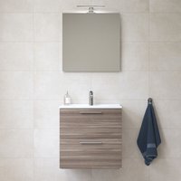 Vitra - Mia Waschtisch 59x61x39,5 cm mit Spiegel, Waschbecken und LED-Beleuchtung, Cordoba (MIASET60C) von Vitra