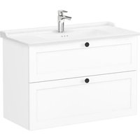 Root Badmöbel Keramik Waschtisch mit Unterschrank & 2 Schubladen 100 cm, weiß matt - Vitra von Vitra