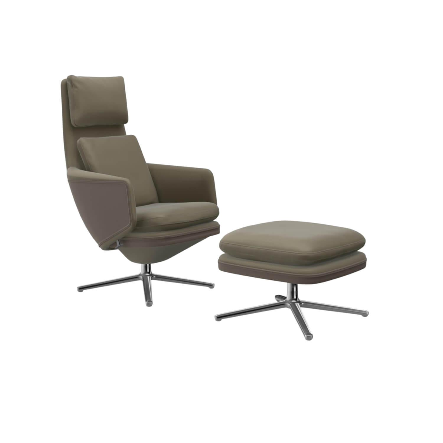Sessel Grand Relax Leder Premium F 71 Sand Außen Leder Forte 07 Sand mit Ottoman Sessel Grand Relax Leder Premium F 71 Sand Außen Leder Forte 07 Sand mit Ottoman von Vitra