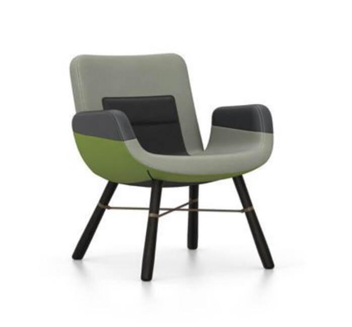 Stuhl East River 210 441 00 Stoffmix Farbe Grün 04 Sitzschale Laminiert Gestell ... von Vitra