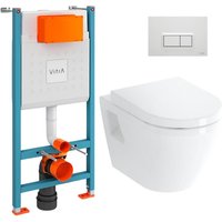 V-Fix Core WC-Paket Trägergestell + Integra wc + Duroplast-Sitz + Platte, glänzend weiß (V-FixIntegraClassic-1) - Vitra von Vitra