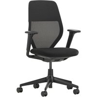 Vitra - ACX Light Bürostuhl, Silk mesh nero / X Net nero, mit Sitztiefenverstellung, höhnenverstellbare Armlehnen (Rollen für Hartböden) von Vitra