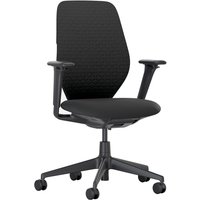 Vitra - ACX Soft Bürostuhl, Grid Knit nero / Quilted Knit nero, mit Sitztiefenverstellung, höhnenverstellbare Armlehnen (Rollen für Hartböden) von Vitra