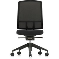 Vitra - AM Chair, Rücken schwarz, Sitz F30 Plano nero, Fünfstern-Untergestell Kunststoff schwarz, ohne Armlehnen, Rollen für Hartboden von Vitra