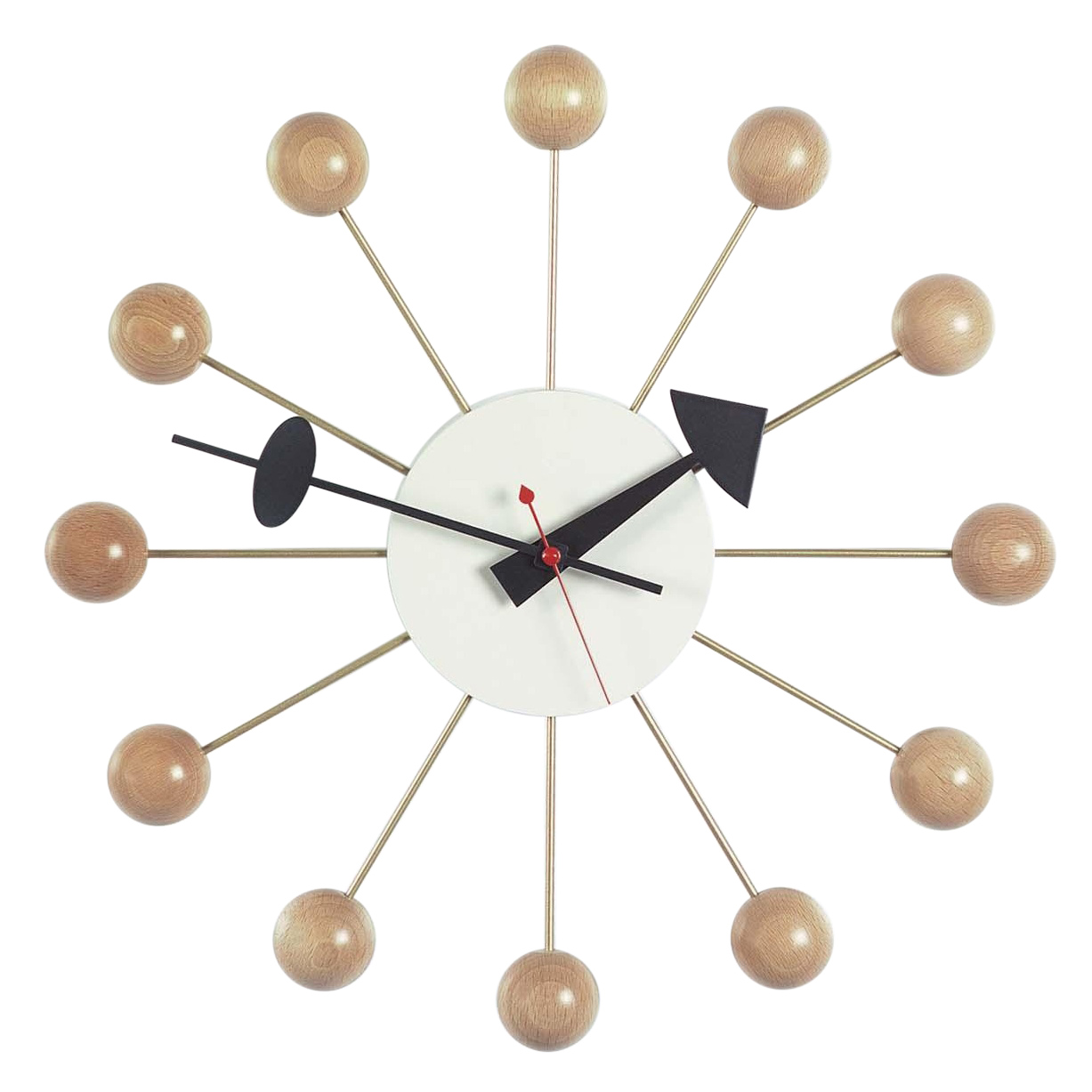 Vitra - Ball Clock Wanduhr - buche/Ø33cm von Vitra