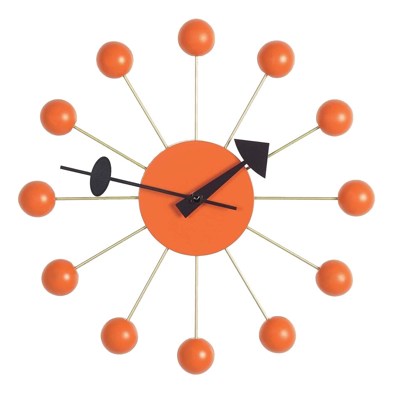 Vitra - Ball Clock Wanduhr - orange/Zeiger schwarz/Ø33cm von Vitra