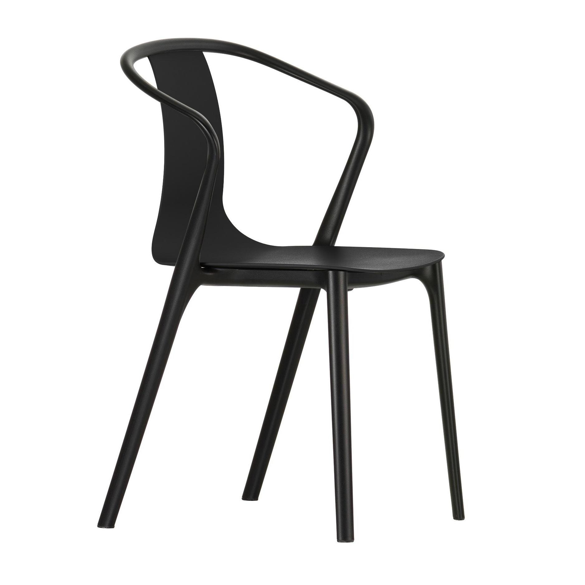 Vitra - Belleville Gartenarmlehnstuhl Kunststoff - schwarz/Sitzschale Kunststoff/Untergestell schwarz von Vitra