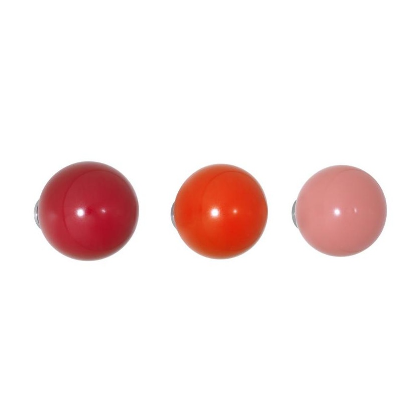 Vitra - Coat Dots Garderobenhaken 3er-Set - rot/Ø5cm/Tiefe 5-7,2 cm/inkl. Befestigungsmaterial von Vitra