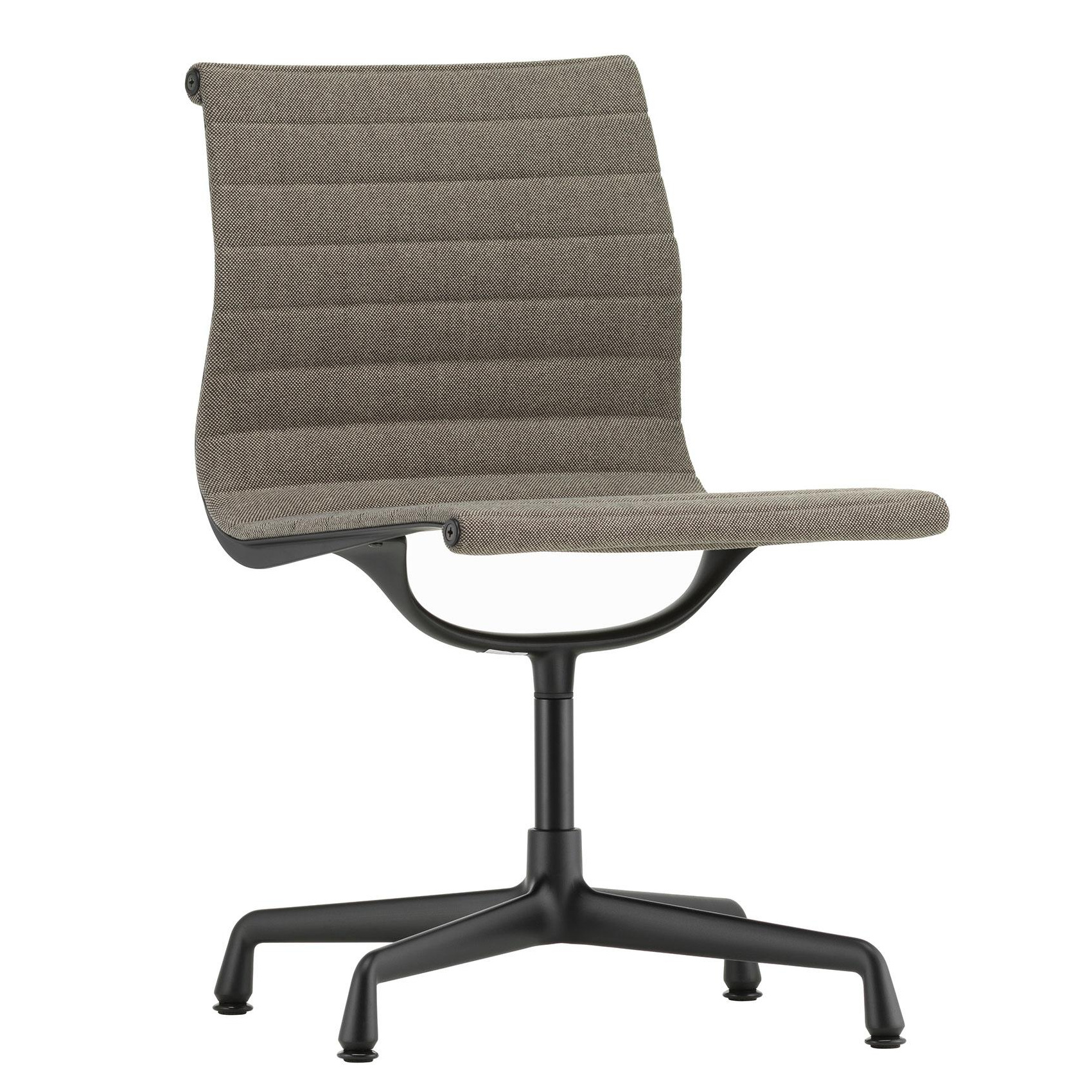 Vitra - EA 101 Aluminium Chair Gestell schwarz - warmes grau/moorbraun/Sitzfläche Stoff Hopsak 80/Gestell deep black pulverbeschichtet/BxHxT 50x84,5x5 von Vitra