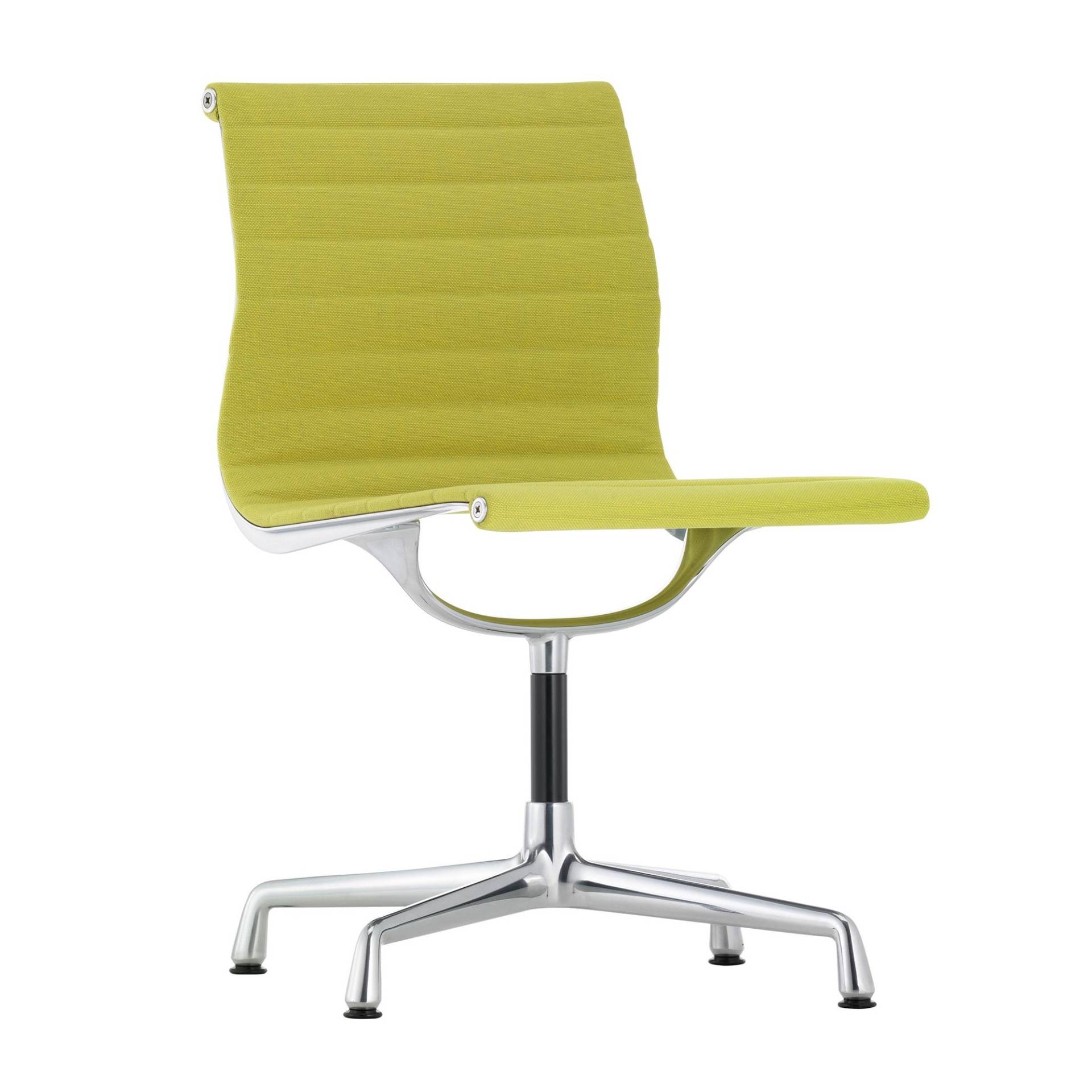 Vitra - EA 101 Aluminium Chair Stuhl - gelb/lindgrün/Sitzfläche Stoff Hopsak 71/Gestell aluminium poliert/BxHxT 50x84,5x52,2cm von Vitra