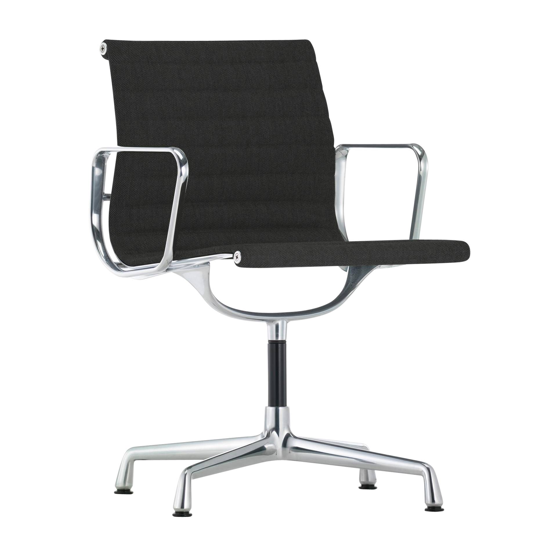 Vitra - EA 104 Aluminium Chair Armlehnstuhl - schwarz/Sitzfläche Stoff Hopsak 66/Gestell aluminium poliert/BxHxT 56x84,5x52,2cm von Vitra