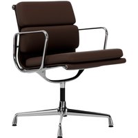 Vitra - EA 208 Soft Pad Chair, Gestell poliert, Filzgleiter Hartboden Soft Pad Chair - Vitra Leder 69 kastanie von Vitra